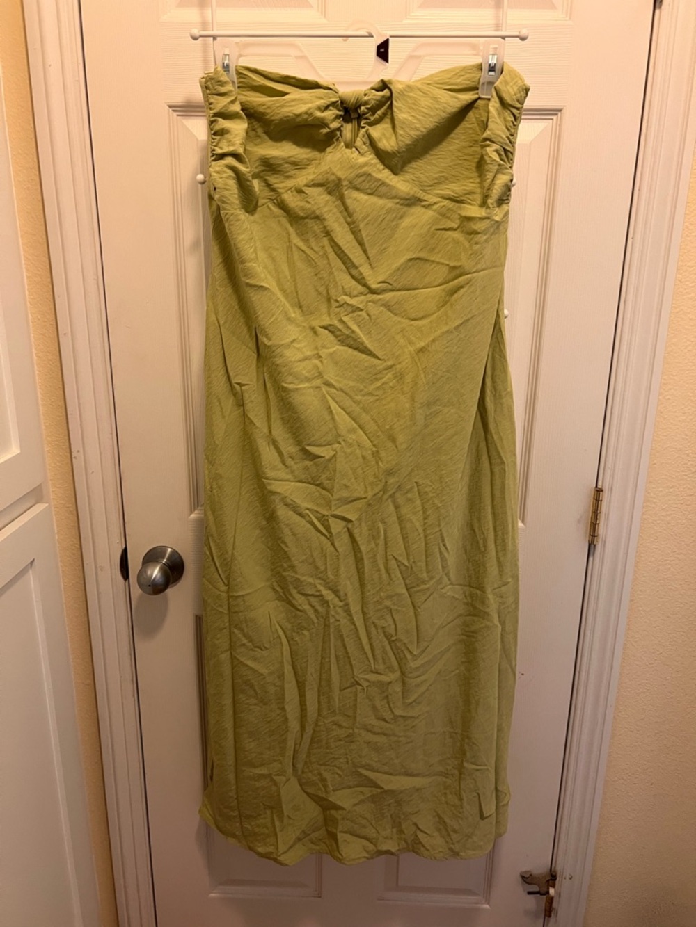 Abercrombie & Fitch Strapless Twist-Front Maxi Dress - Sage Green - Picture 5 of 8